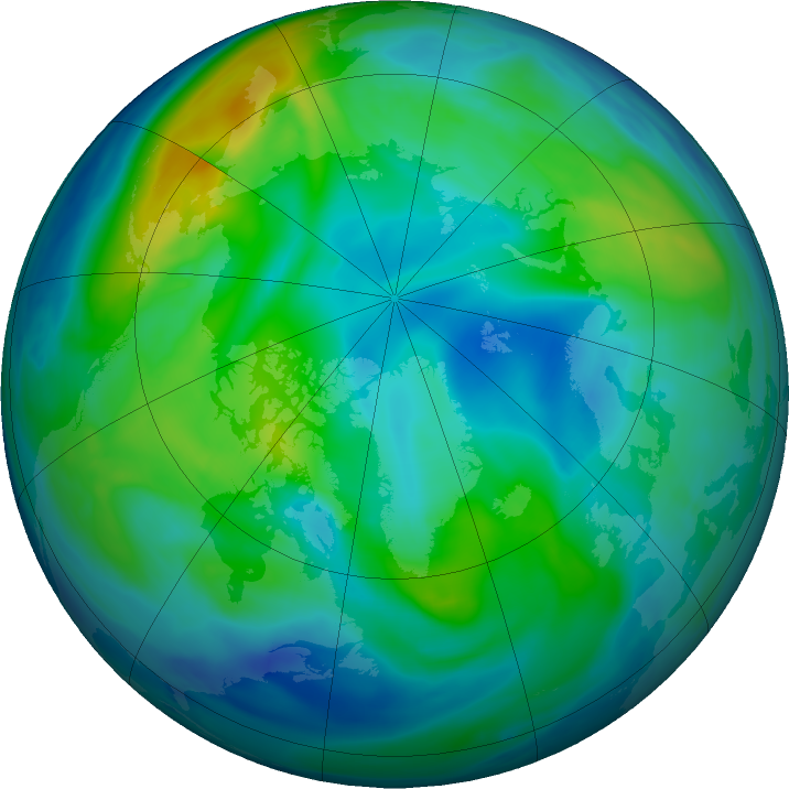 Arctic ozone map for 11 November 2020
